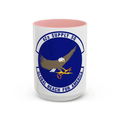 62d Supply Squadron (U.S. Air Force) Accent Coffee Mug 15oz Pink - Go Mug Yourself