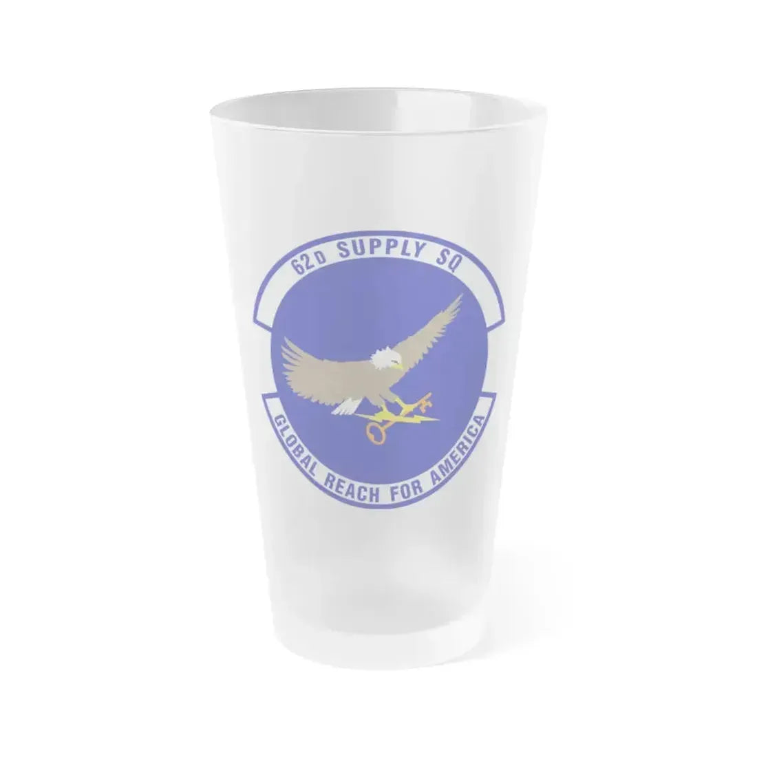 62d Supply Squadron (U.S. Air Force) Frosted Pint Glass 16oz 16oz Frosted - Go Mug Yourself