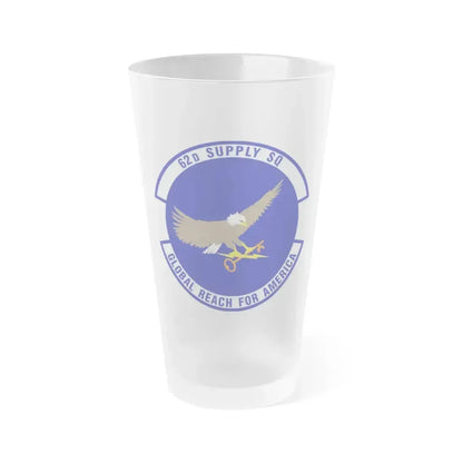 62d Supply Squadron (U.S. Air Force) Frosted Pint Glass 16oz 16oz Frosted - Go Mug Yourself