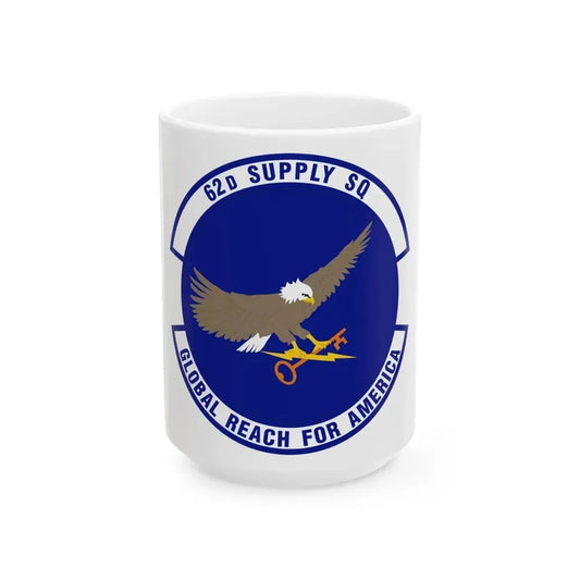62d Supply Squadron (U.S. Air Force) White Coffee Mug 15oz - Go Mug Yourself