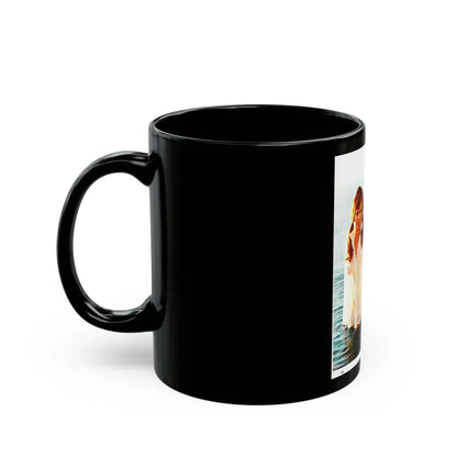 Gila Golan #128 - See through white wet top 1 (Vintage Female Icon) Black Coffee Mug-Go Mug Yourself