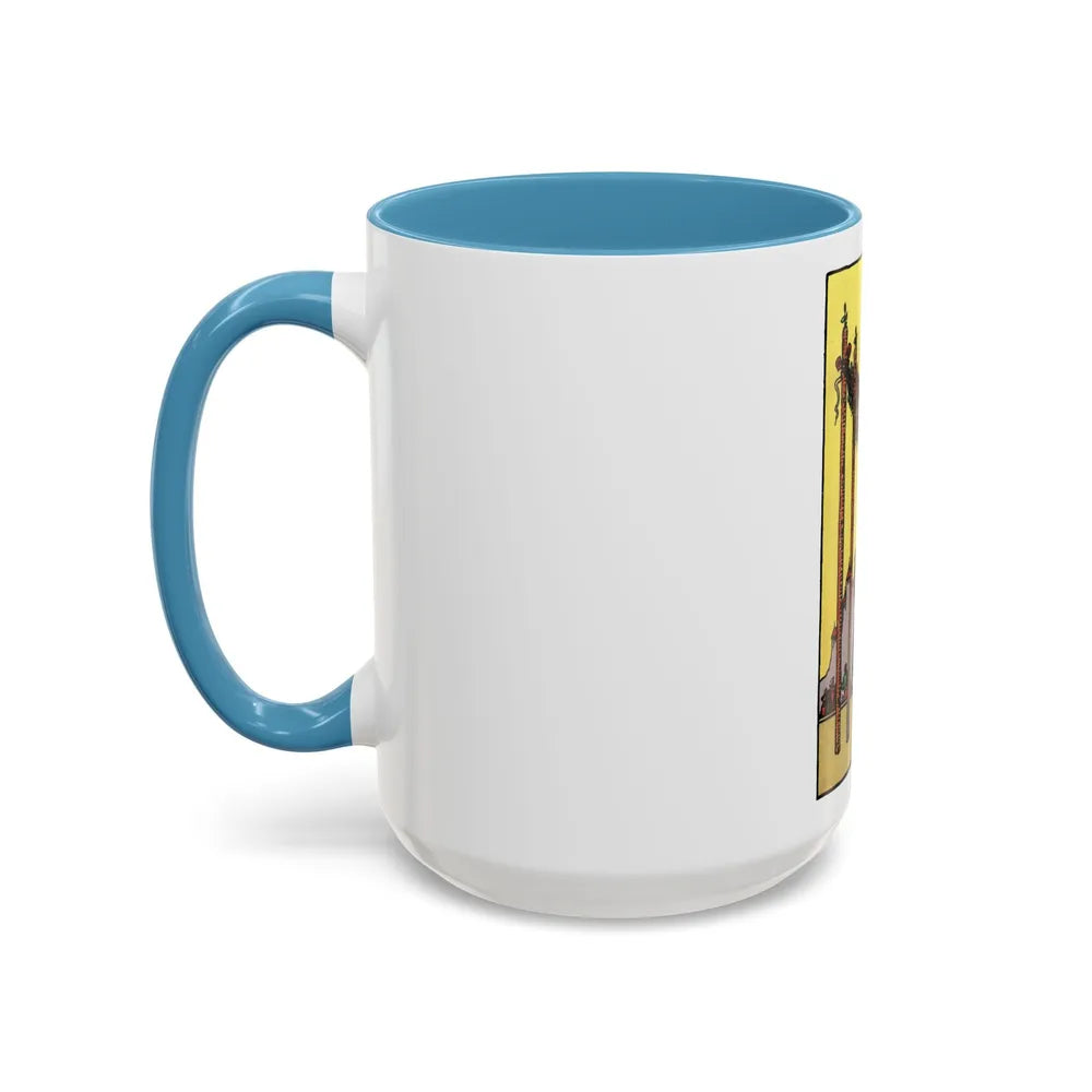 The 4 of Wands (Tarot Card) Accent Coffee Mug-Go Mug Yourself