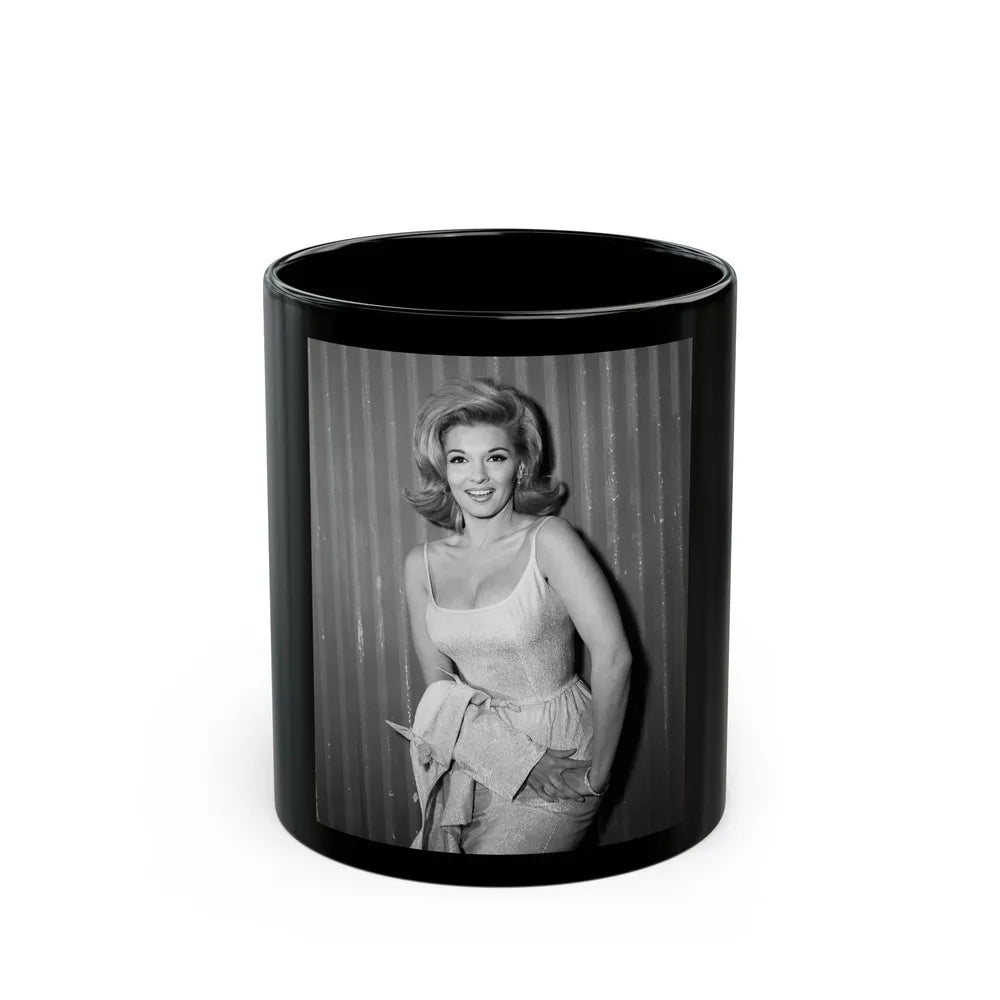 Nancy Kovack #32 (Vintage Female Icon) Black Coffee Mug-11oz-Go Mug Yourself