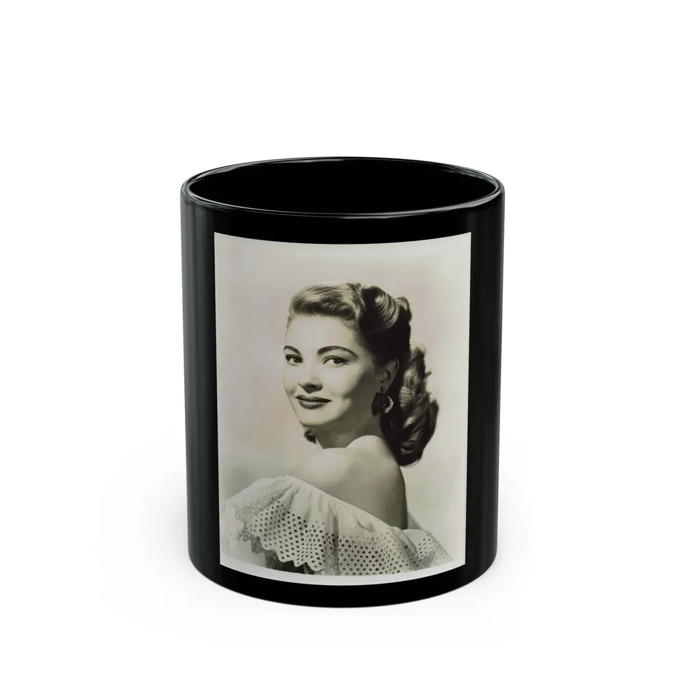 Lori Nelson #16 (Vintage Female Icon) Black Coffee Mug-11oz-Go Mug Yourself