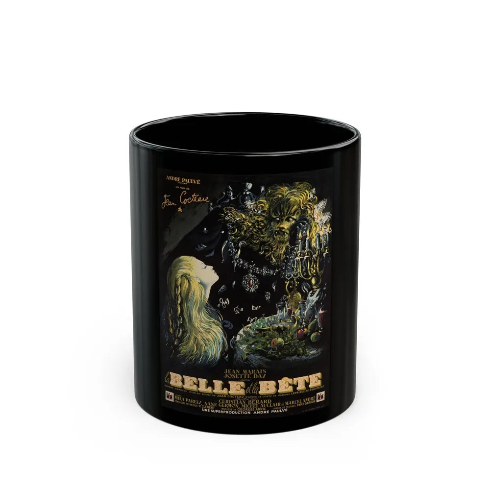 BEAUTY AND THE BEAST 1946 Movie Poster - Black Coffee Mug-11oz-Go Mug Yourself