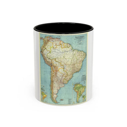 South America (1942) (Map) Accent Coffee Mug-11oz-Black-Go Mug Yourself