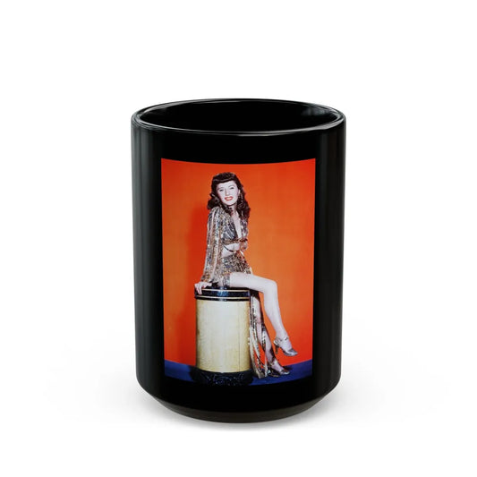 Barbara Stanwyck #213 (Vintage Female Icon) Black Coffee Mug-15oz-Go Mug Yourself