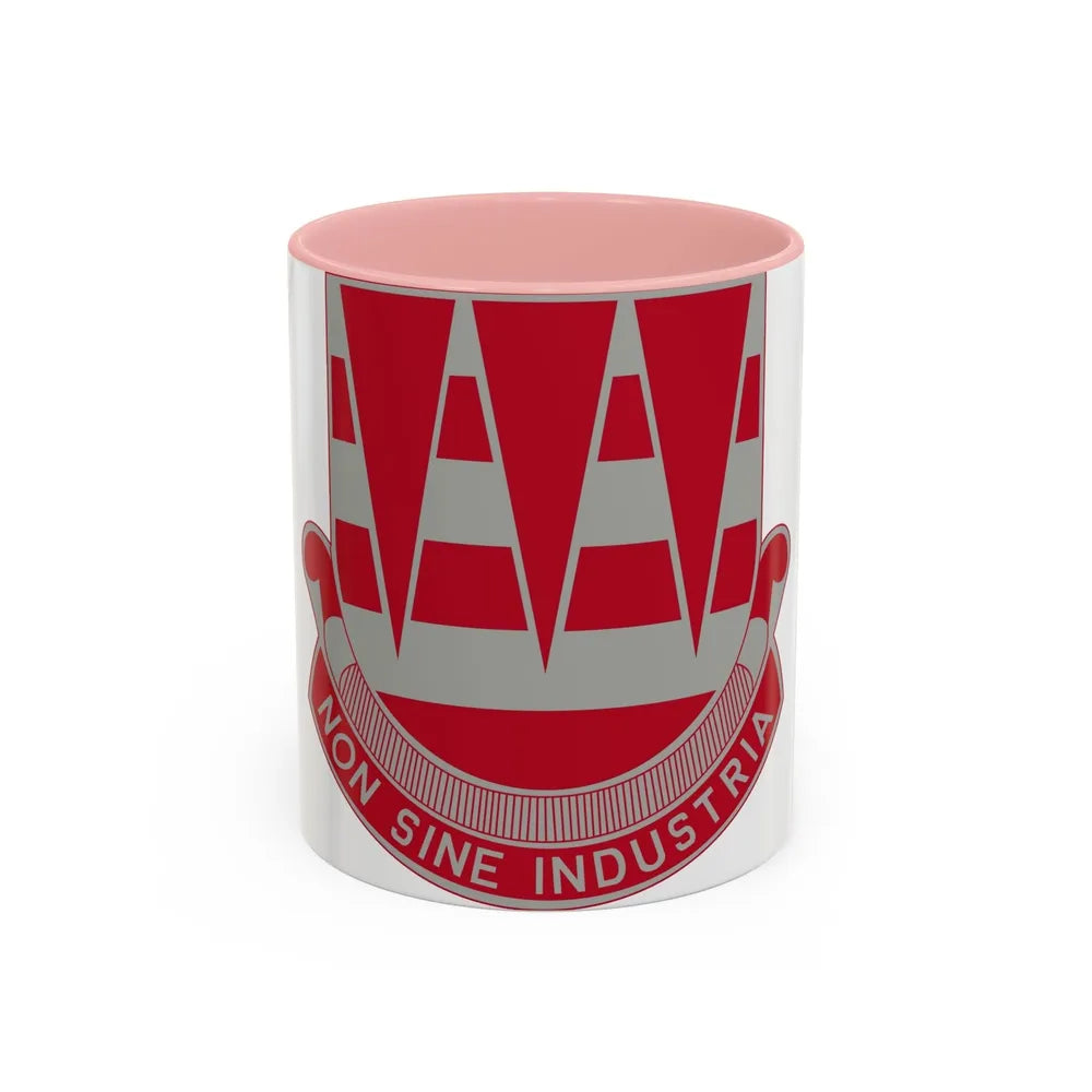 63 Engineer Battalion (U.S. Army) Accent Coffee Mug-11oz-Pink-Go Mug Yourself