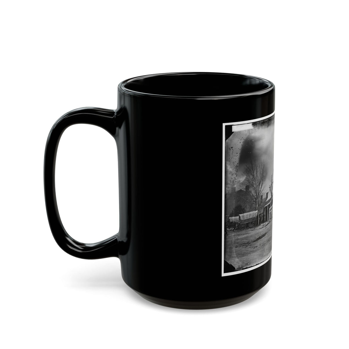 Washington, D.C. Staff, Buildings, And Wagons Of The Medical Department (U.S. Civil War) Black Coffee Mug