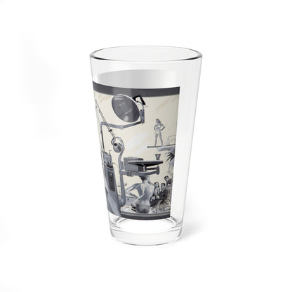 Love at the Dentist's Office, Men's Magazine Illustration - Pint Glass 16oz