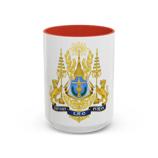 Royal arms of Cambodia - Accent Coffee Mug-15oz-Red-Go Mug Yourself