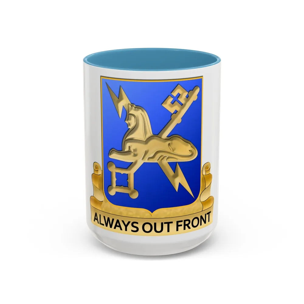 Military Intelligence Corps (U.S. Army) Accent Coffee Mug-15oz-Light Blue-Go Mug Yourself