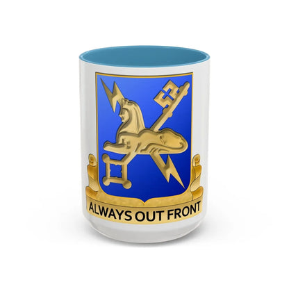 Military Intelligence Corps (U.S. Army) Accent Coffee Mug-15oz-Light Blue-Go Mug Yourself