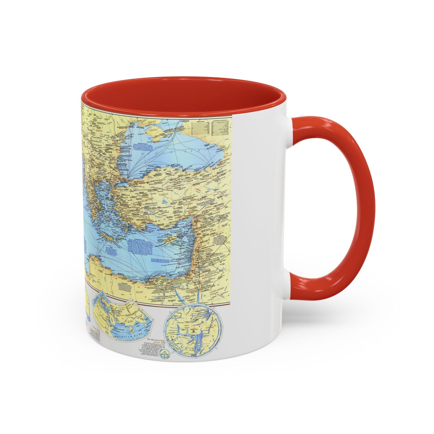 Mediterranean - Historic , 800 BC to AD 1500 (1982) (Map) Accent Coffee Mug