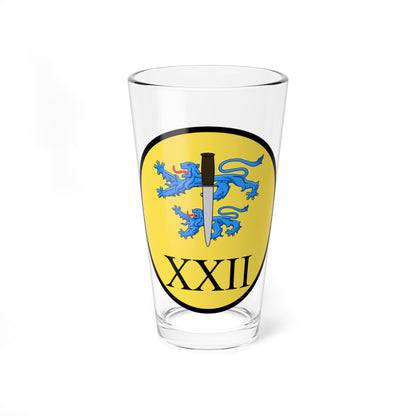 Emblem for the XXII-SLFR (Denmark) (Coat of Arms) Pint Glass 16oz