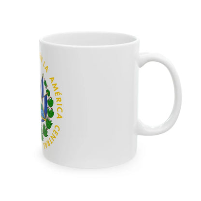 Coat of arms of El Salvador - White Coffee Mug-Go Mug Yourself