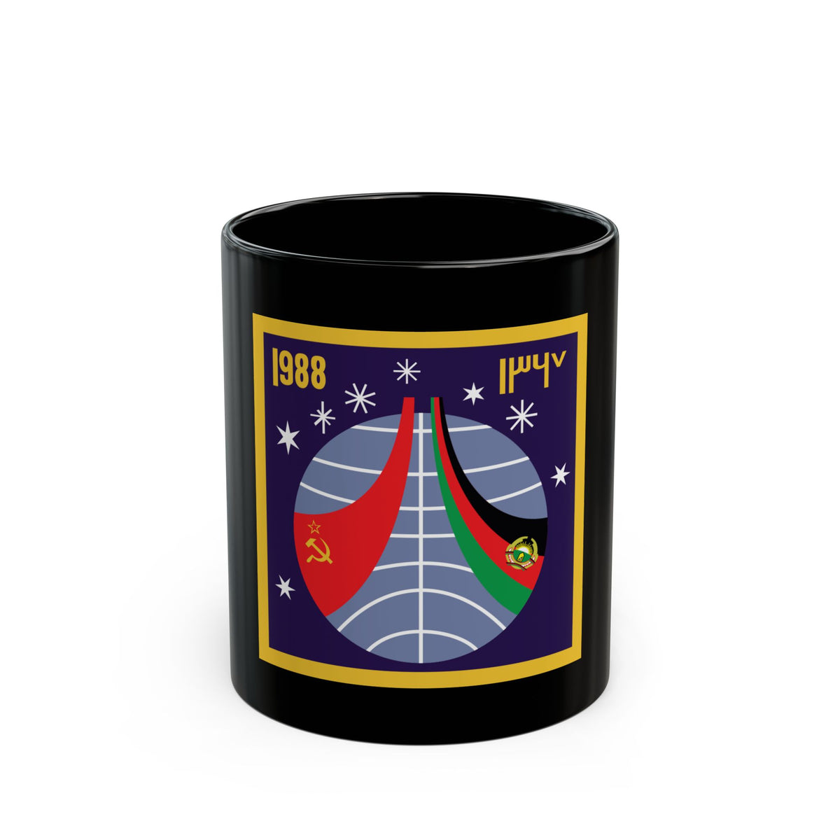 Soyuz TM-6 (Soyuz Programme) Black Coffee Mug
