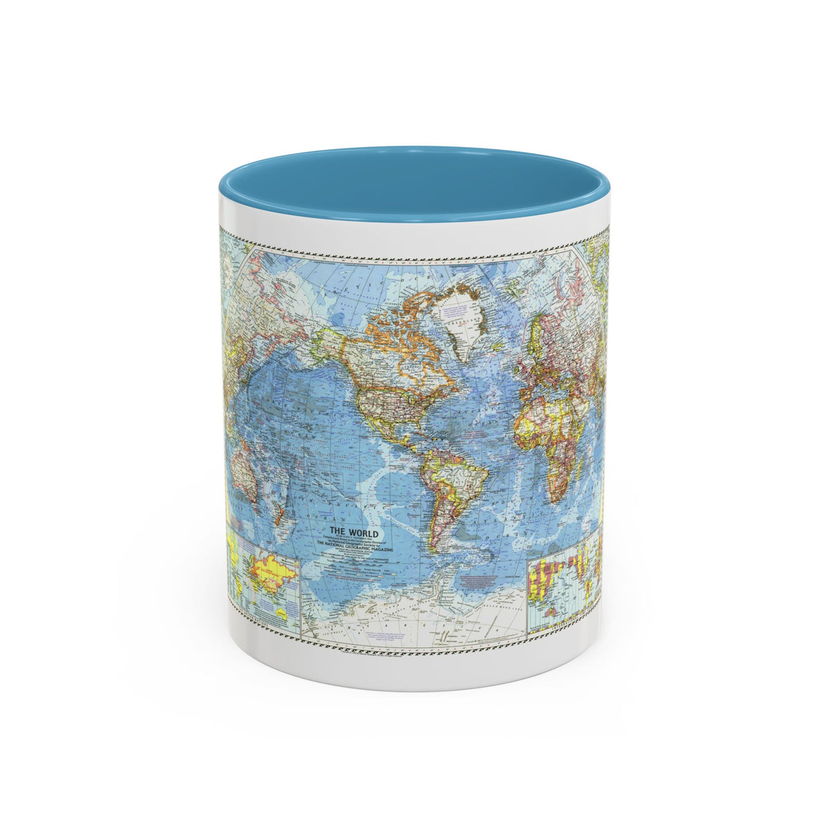 World Map (1960) (Map) Accent Coffee Mug