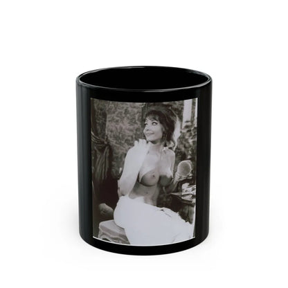 Ingrid Pitt #63 - Topless (Vintage Female Icon) Black Coffee Mug-11oz-Go Mug Yourself