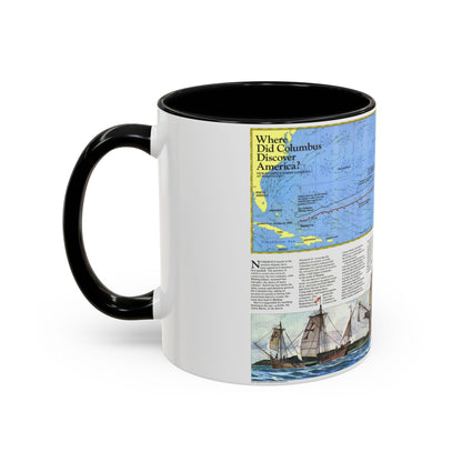 Americas - Where Did Columbus Discover America (1987) (Map) Accent Coffee Mug