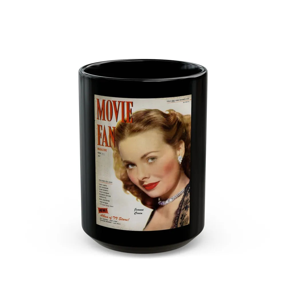 Jeanne Crain #193 - Mag. Cover (Vintage Female Icon) Black Coffee Mug-15oz-Go Mug Yourself