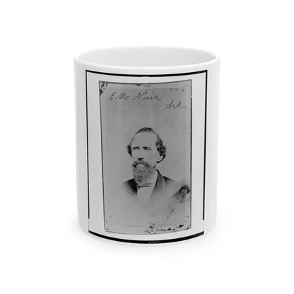 Evander Mcnair, Of Arkansas, Brigadier General, C.S.A., Head-And-Shoulders Portrait, Facing Left (U.S. Civil War) White Coffee Mug-11oz-Go Mug Yourself