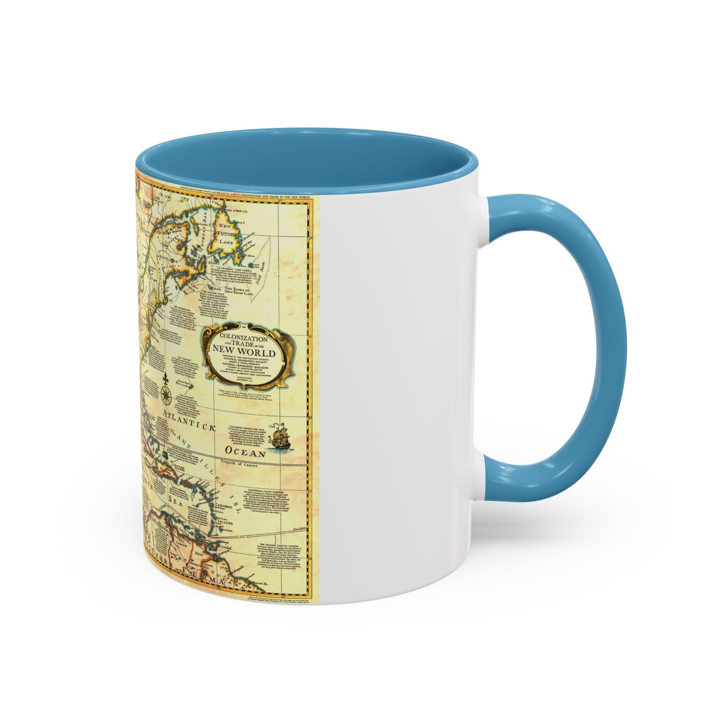 North America - Colonization and Trade (1977) (Map) Accent Coffee Mug