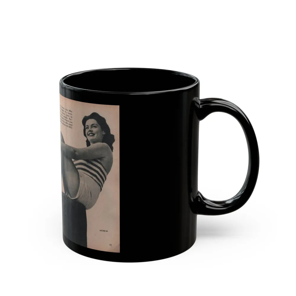 Barbara Darrow #34 - 2 B&W Photos, Caption & Short Article from PHOTO Digest Mag. Dec. '54 (Vintage Female Icon) Black Coffee Mug-Go Mug Yourself