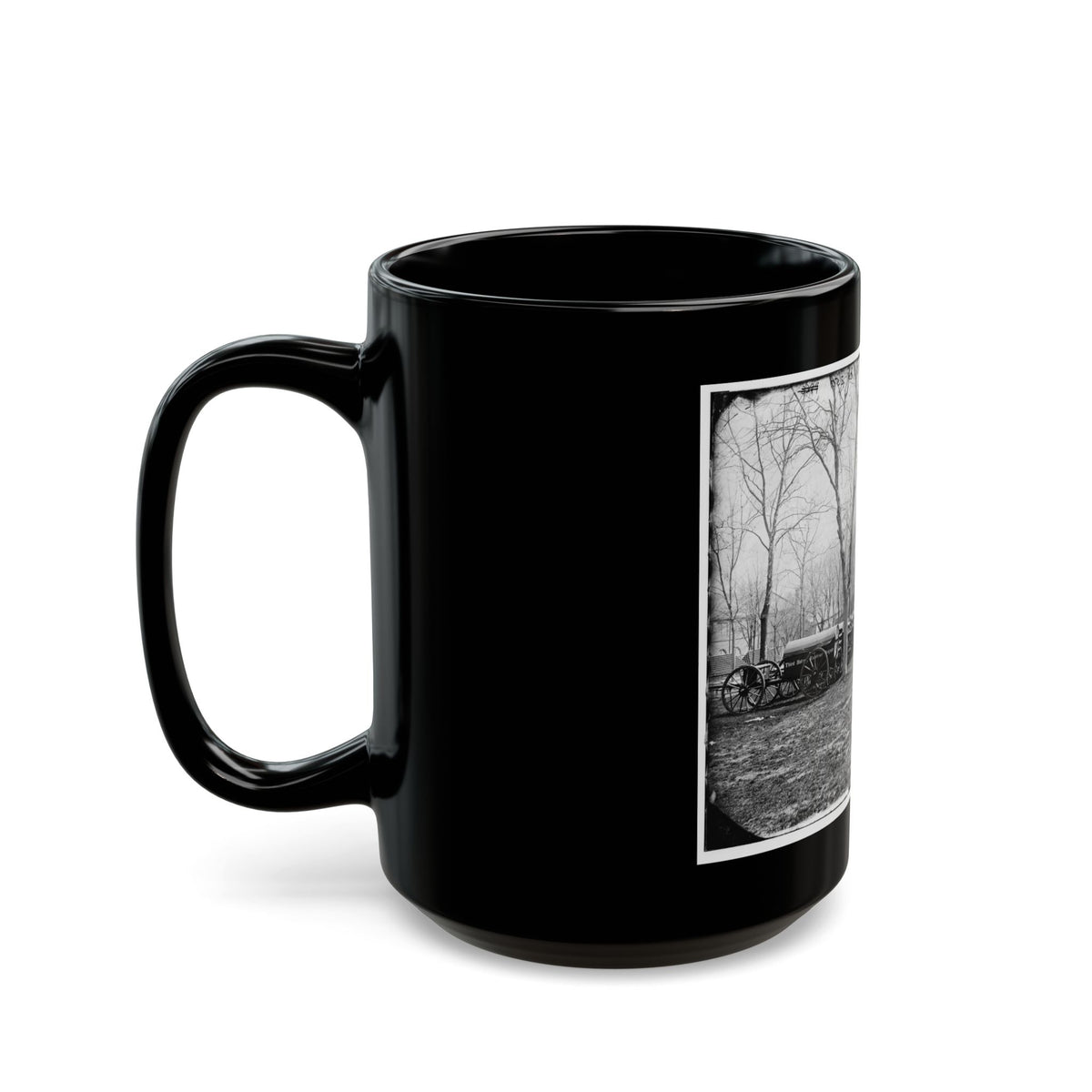 Washington, D.C. Park Of Wiard Guns At The Arsenal; H.L. Stuart, Nathaniel P. Willis, And Gen. Daniel E. Sickles At Right (U.S. Civil War) Black Coffee Mug