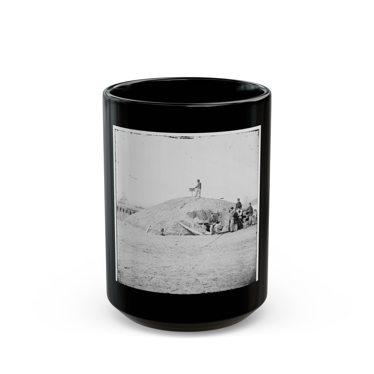 Aiken's Landing, Virginia (Vicinity). Battery Abbot, Fort Brady. (Battery Named For Col. Henry L. Abbot, 1st Conn. H. Artillery) (U.S. Civil War) Black Coffee Mug