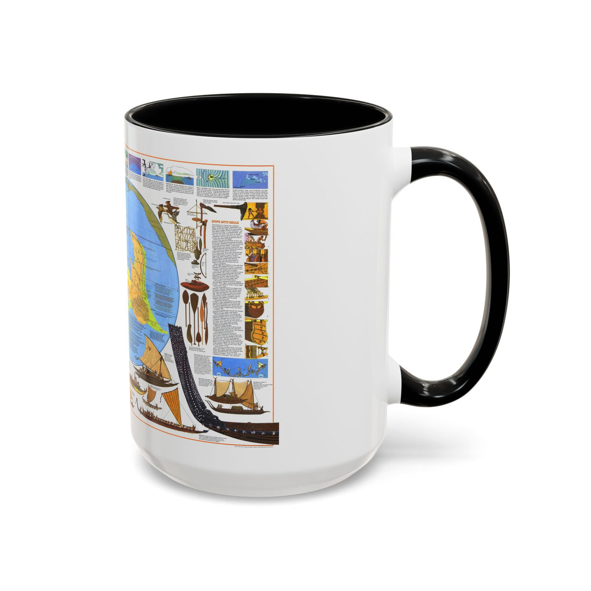 Pacific - Discoverers of the (1974) (Map) Accent Coffee Mug