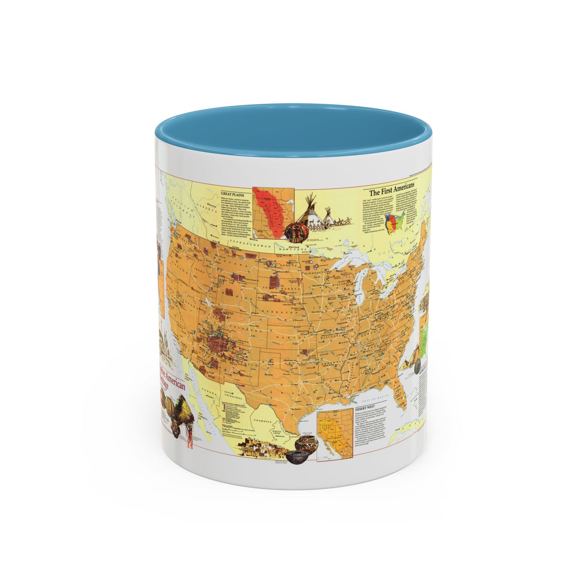 North America - Native American Heritage (1991) (Map) Accent Coffee Mug