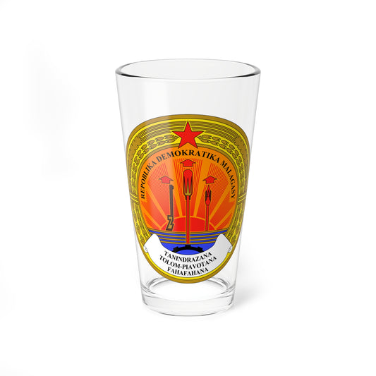 Emblem of the Democratic Republic of Madagascar (Madagascar) (Coat of Arms) Pint Glass 16oz