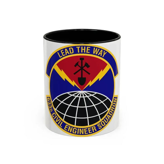 633d Civil Engineer Squadron (U.S. Air Force) Accent Coffee Mug 11oz Black - Go Mug Yourself