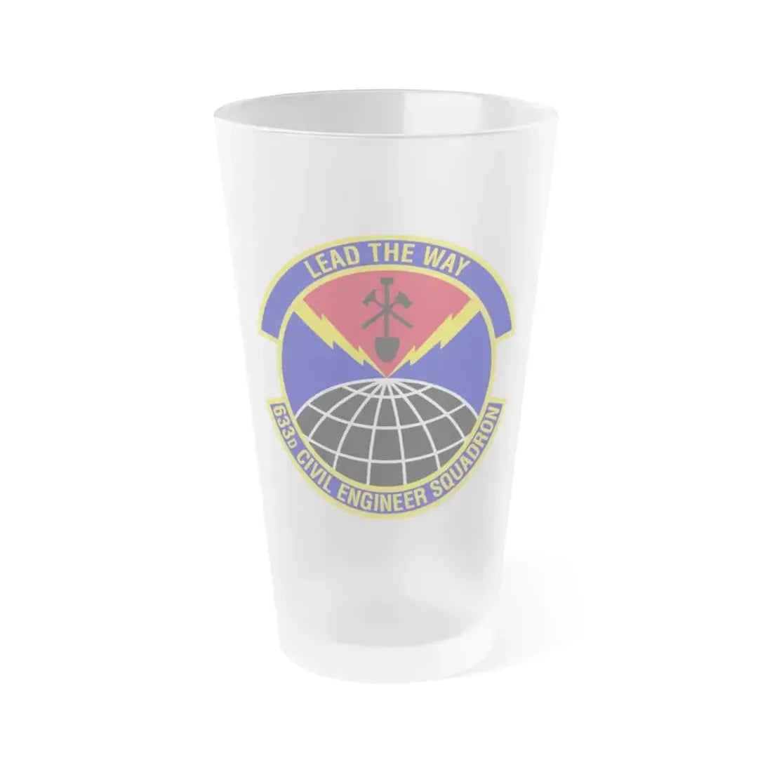 633d Civil Engineer Squadron (U.S. Air Force) Frosted Pint Glass 16oz 16oz Frosted - Go Mug Yourself