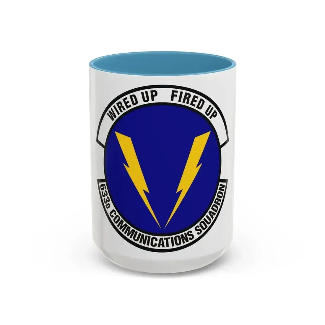633d Communications Squadron (U.S. Air Force) Accent Coffee Mug 15oz Light Blue - Go Mug Yourself