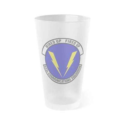 633d Communications Squadron (U.S. Air Force) Frosted Pint Glass 16oz Default Title - Go Mug Yourself