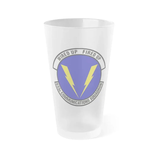 633d Communications Squadron (U.S. Air Force) Frosted Pint Glass 16oz Default Title - Go Mug Yourself