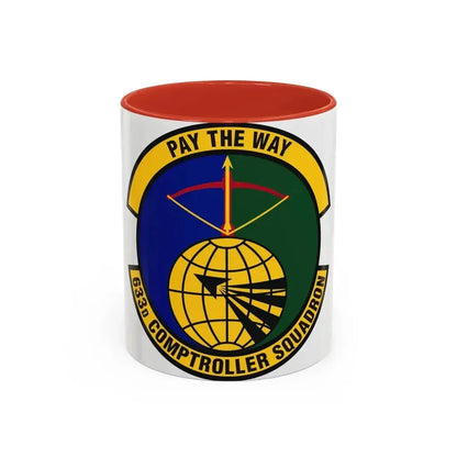 633d Comptroller Squadron (U.S. Air Force) Accent Coffee Mug 11oz Red - Go Mug Yourself