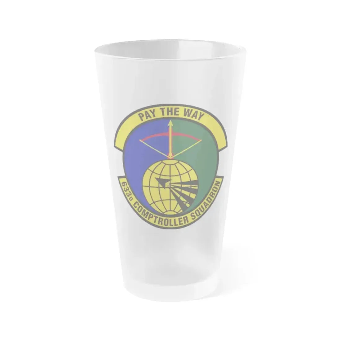 633d Comptroller Squadron (U.S. Air Force) Frosted Pint Glass 16oz 16oz Frosted - Go Mug Yourself