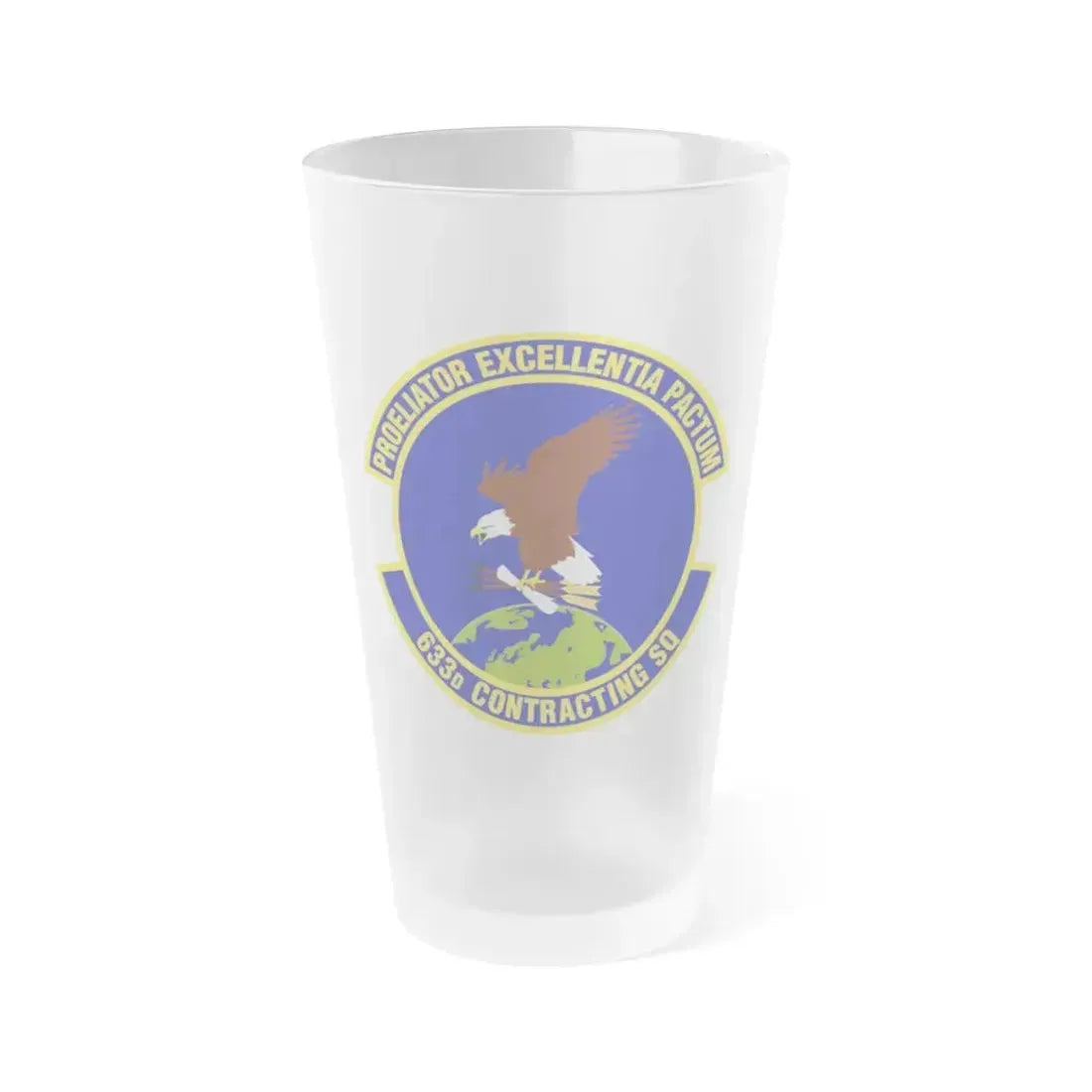 633d Contracting Squadron (U.S. Air Force) Frosted Pint Glass 16oz 16oz Frosted - Go Mug Yourself