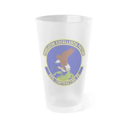 633d Contracting Squadron (U.S. Air Force) Frosted Pint Glass 16oz 16oz Frosted - Go Mug Yourself