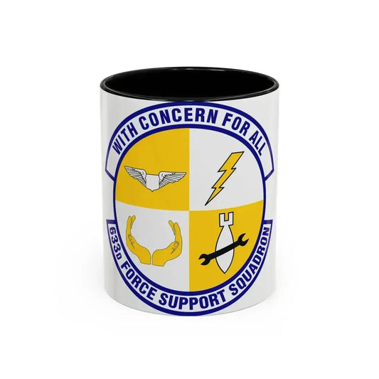 633d Force Support Squadron (U.S. Air Force) Accent Coffee Mug 11oz Black - Go Mug Yourself