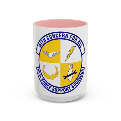 633d Force Support Squadron (U.S. Air Force) Accent Coffee Mug 15oz Pink - Go Mug Yourself