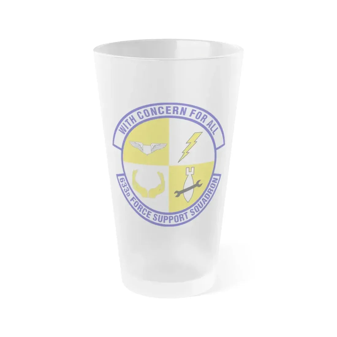 633d Force Support Squadron (U.S. Air Force) Frosted Pint Glass 16oz Default Title - Go Mug Yourself