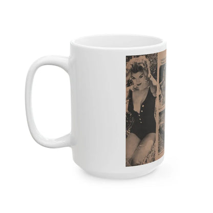 Barbara Nichols #413 - Page 3 & 4 of 4 with, 4 B&W Photos & Captions from Photo Life Digest Mag. Feb. '59 (Vintage Female Icon) White Coffee Mug-Go Mug Yourself