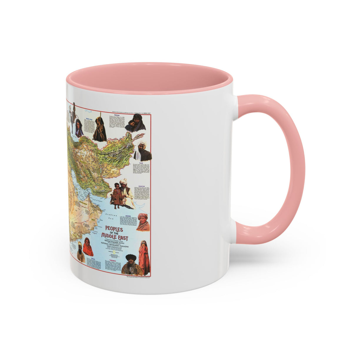 Middle East - The Peoples 1 (1972) (Map) Accent Coffee Mug