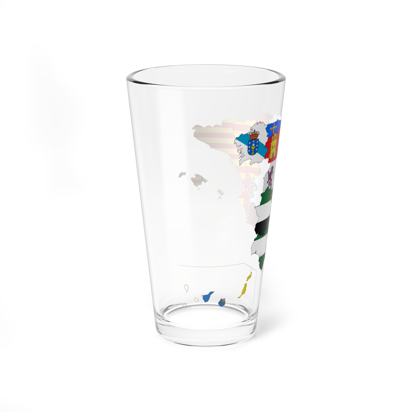 Flag-map of Spain subdivisions (Spain) Pint Glass 16oz