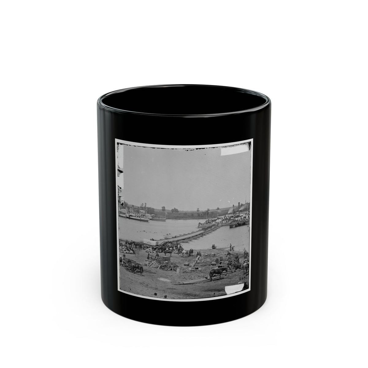 Port Royal, Va. The Rappahannock River Front During The Evacuation (U.S. Civil War) Black Coffee Mug