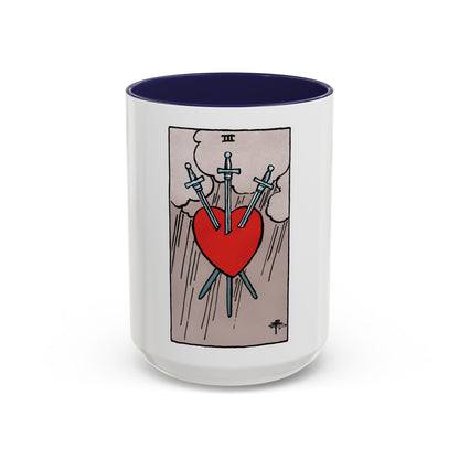 The 3 of Swords (Tarot Card) Accent Coffee Mug